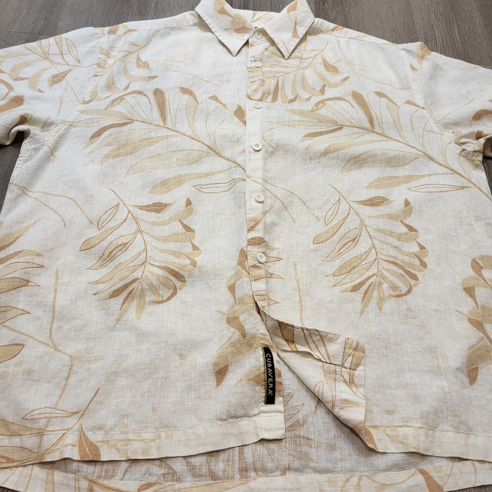 Cubavera Linen‎ Floral Hawaiian Men's Short Sleeve Button Shirt Size XL - Picture 4 of 8